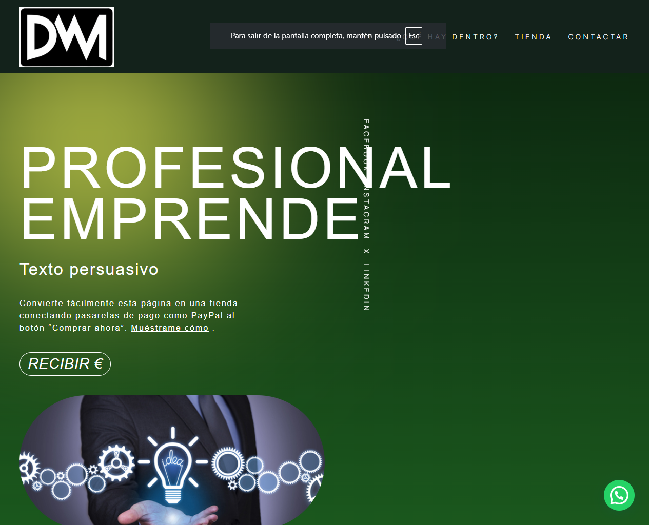 Profesional consulting pagina web lista para administrar