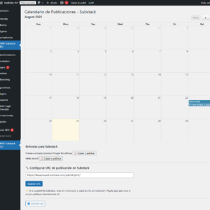 Plugin calendario WordPress a Substack publicar entradas PRO